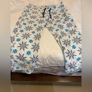 Fleece snowflake pajama pants